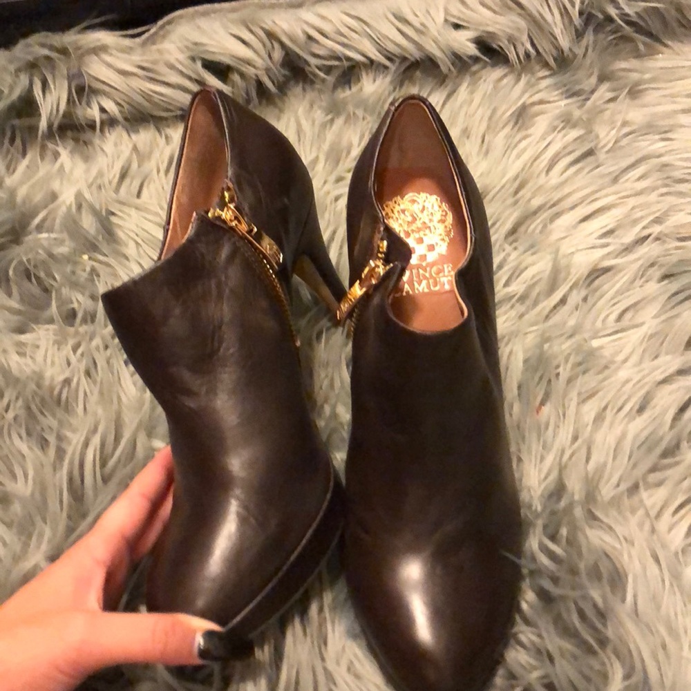 Vince Camuto leather brown booties